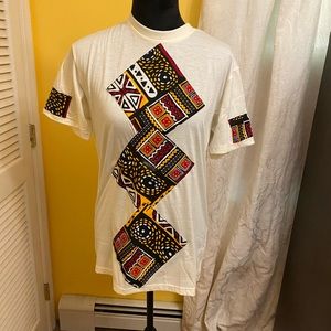 African Print Shirt with Design on Sleeves